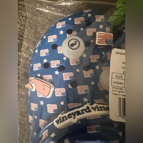 NWT Crocs - Classic Vineyard Vines Clogs Bright Cobalt Blue Mens sz 13 - Picture 6 of 13